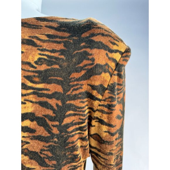 Vintage Joseph Ribkoff Tiger Print & Brown Two Pc Size 16 Maxi Dress - Picture 9 of 16